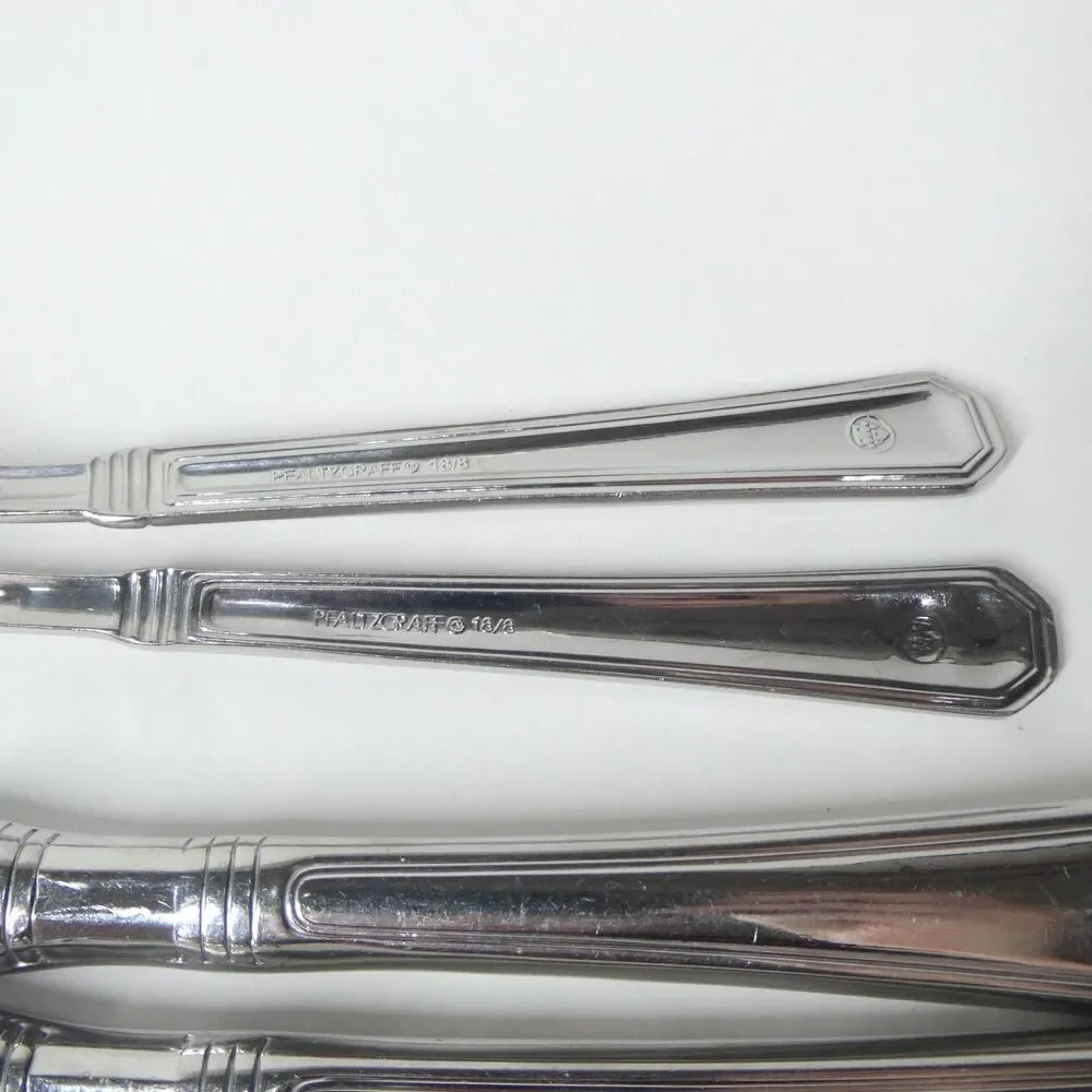 Pfaltzgraff Providence 4pc Flatware Lot Soup Spoons Knives Stainless